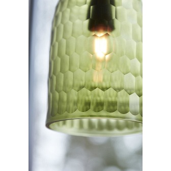Szklana lampa wisząca zielona Gabby 15cm